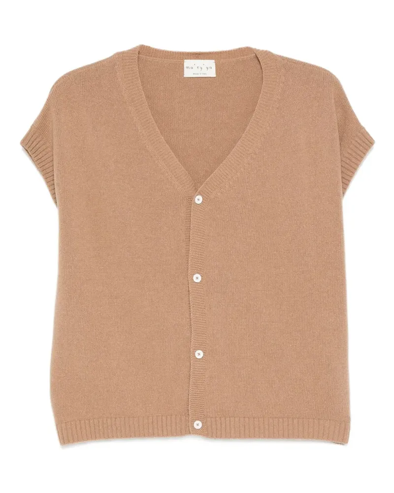 MA'RY'YA Kurzärmeliger Cardigan - Braun Braun