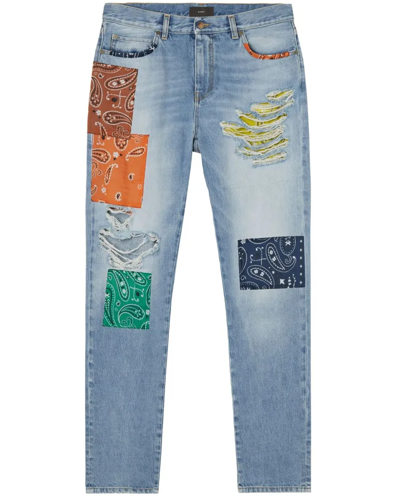 Alanui Baggy-Jeans im Patchwork-Look Blau