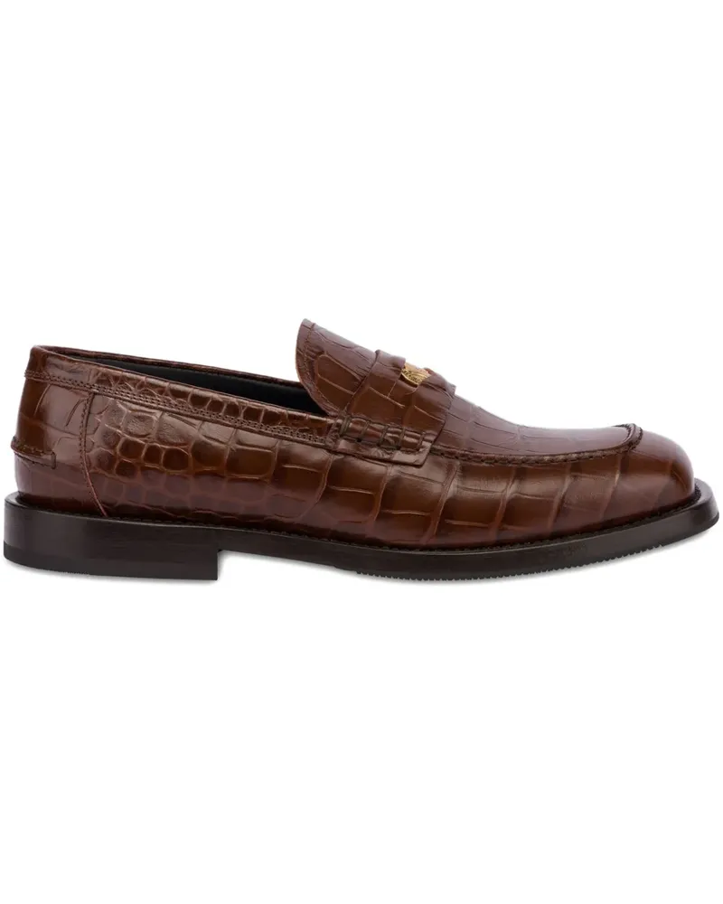 Moschino Loafer mit Kroko-Prägung - Braun Braun