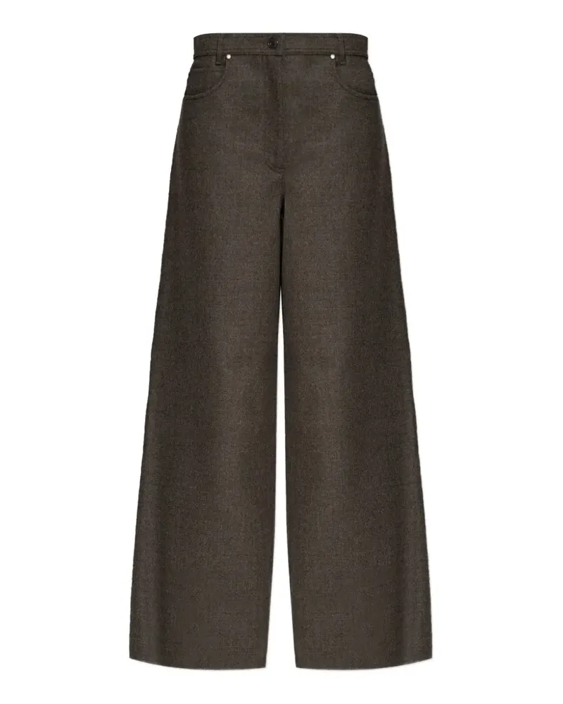Max Mara Weite Hose aus Wollfilz - Braun Braun