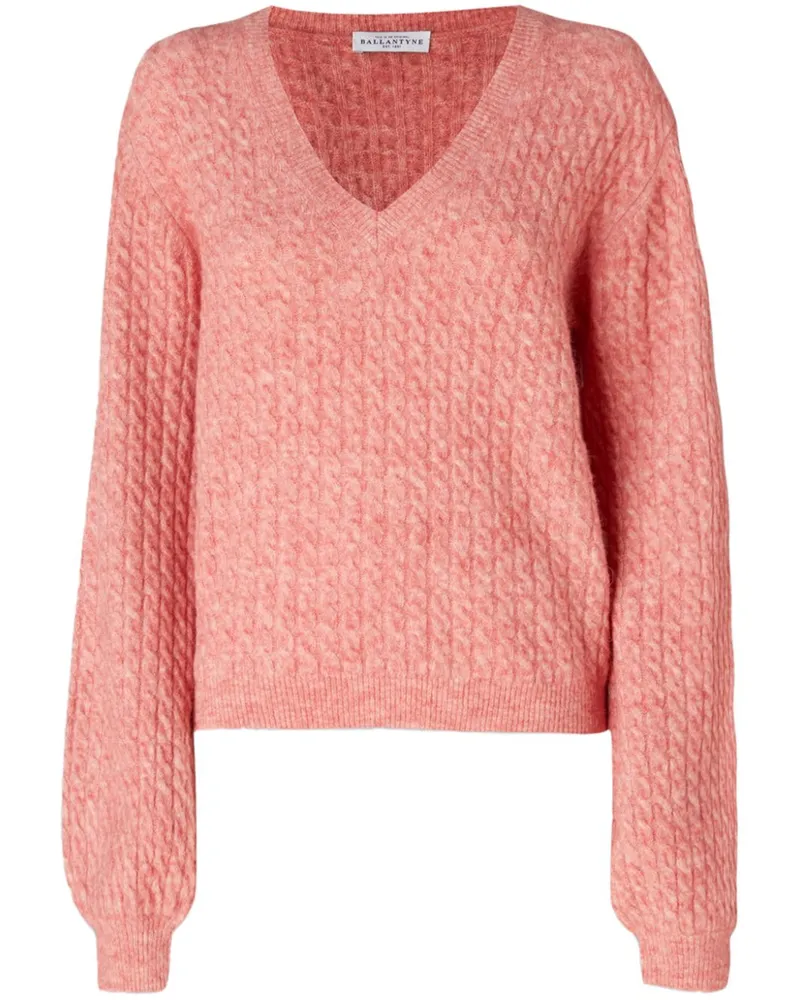Ballantyne Pullover mit Zopfmuster - Rosa Rosa