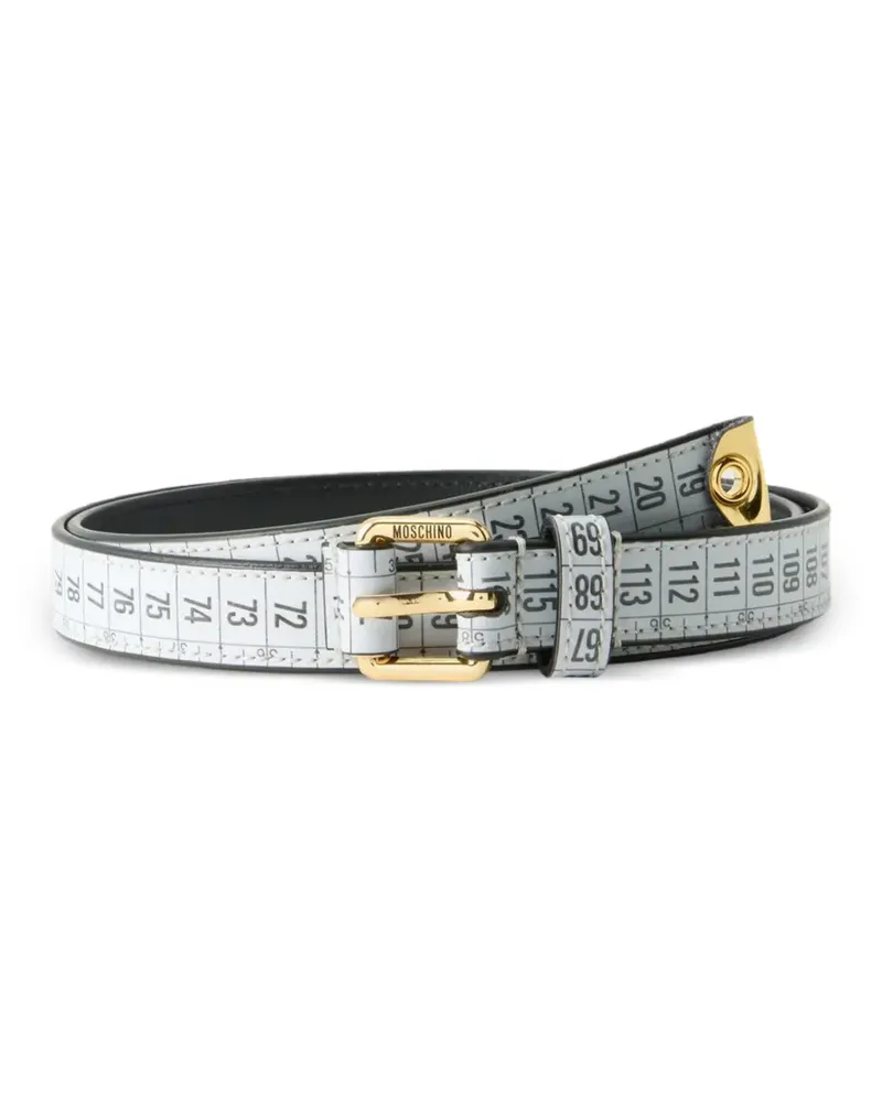 Moschino Tailor Gürtel mit Maßband - Weiß Weiß