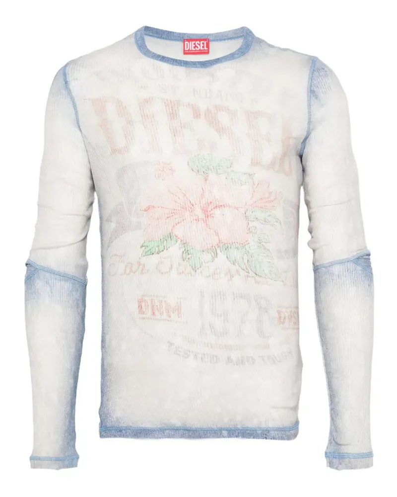 Diesel floral-print T-shirt - Nude Nude
