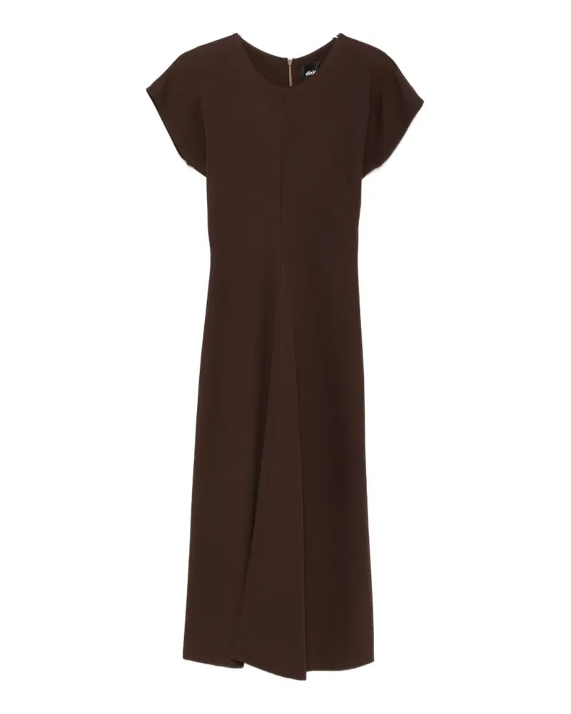 Dixie Kurzärmeliges Maxikleid in A-Linie - Braun Braun
