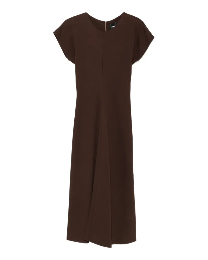 Dixie Kurzärmeliges Maxikleid in A-Linie - Braun Braun