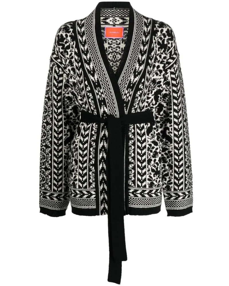 La DoubleJ Cardigan mit Gürtel - Schwarz Schwarz