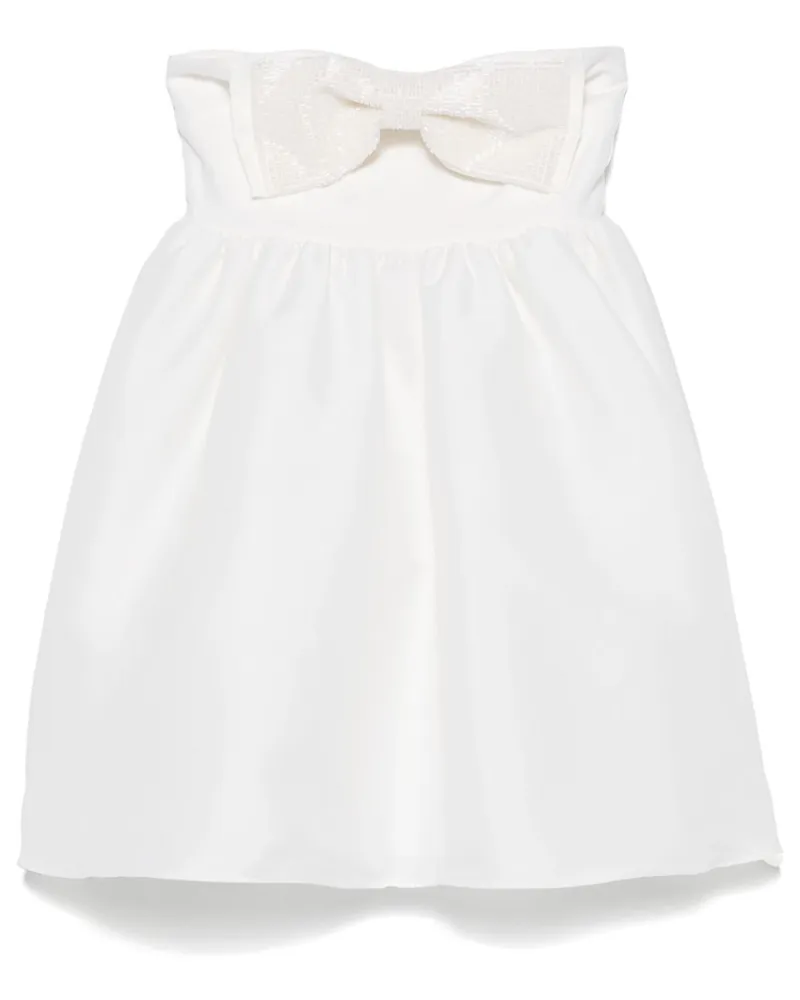 Self-Portrait Bandeau-Minikleid aus Taft - Weiß Weiß