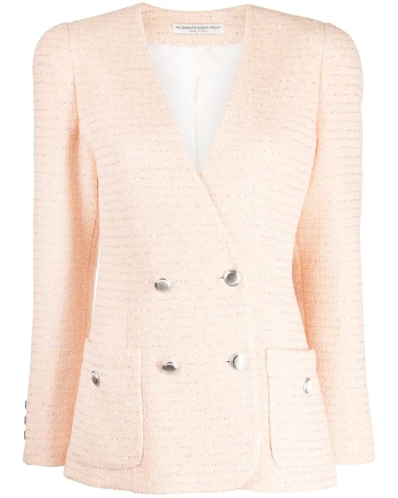 Alessandra Rich Blazer mit Pailletten Rosa