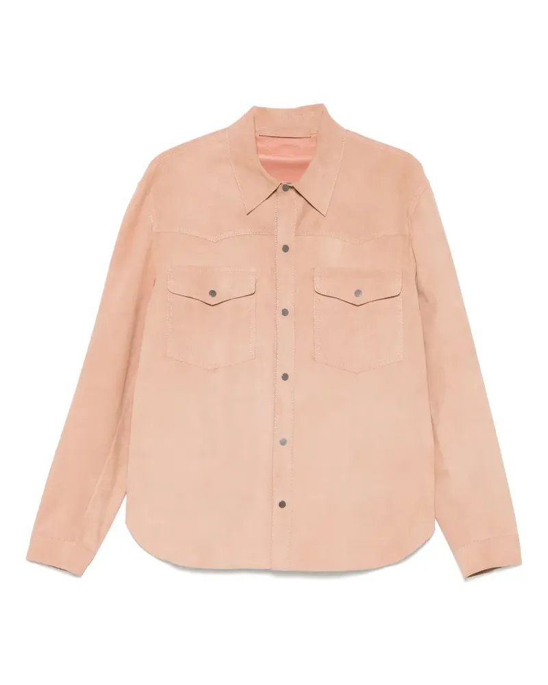 Salvatore Santoro Hemd aus Wildleder - Rosa Rosa