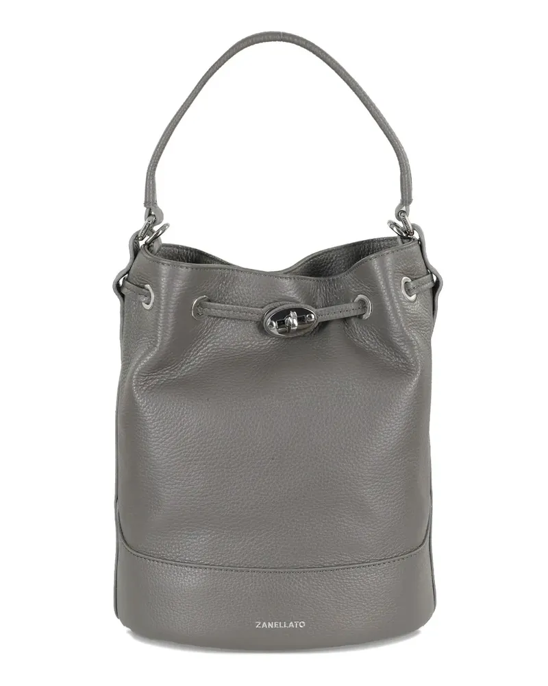Zanellato Beuteltasche mit Logo-Print - Grau Grau