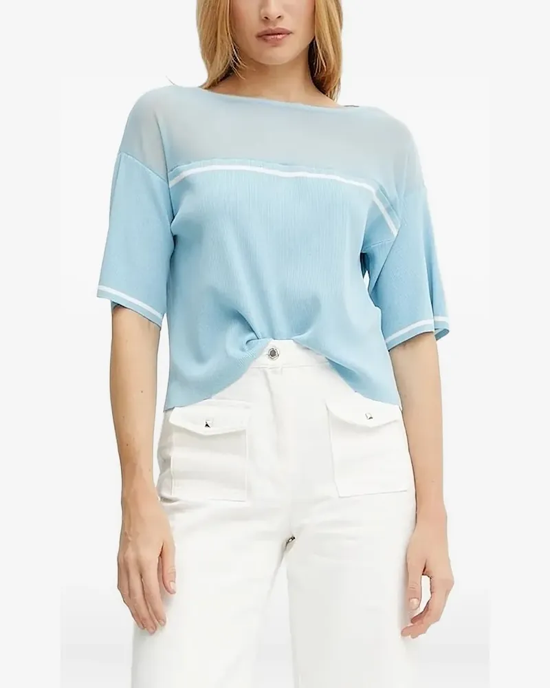 Liu Jo Pullover mit gerippten Einsätzen - Blau Blau