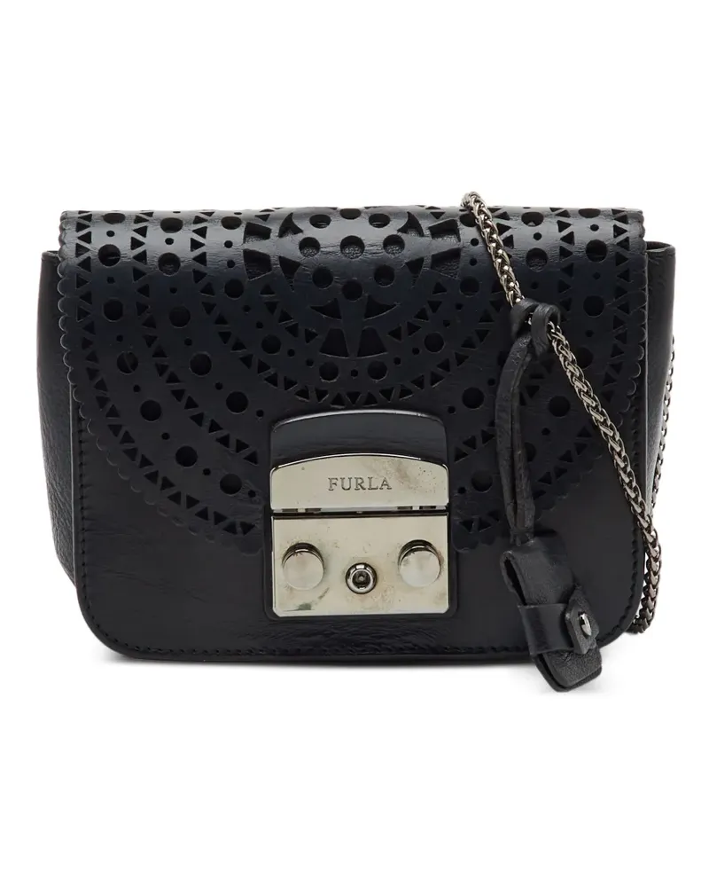 Furla Metropolis Umhängetasche mit Laser-Cut - Schwarz Schwarz