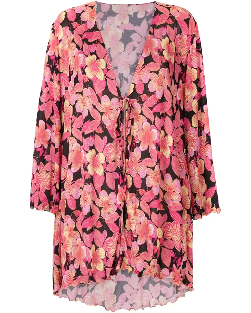Amir Slama Strandkleid mit Print - Rosa Rosa