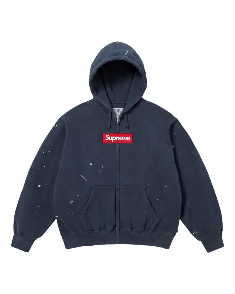 Supreme Being x MM& box logo paint-splatter hoodie - Blau Blau