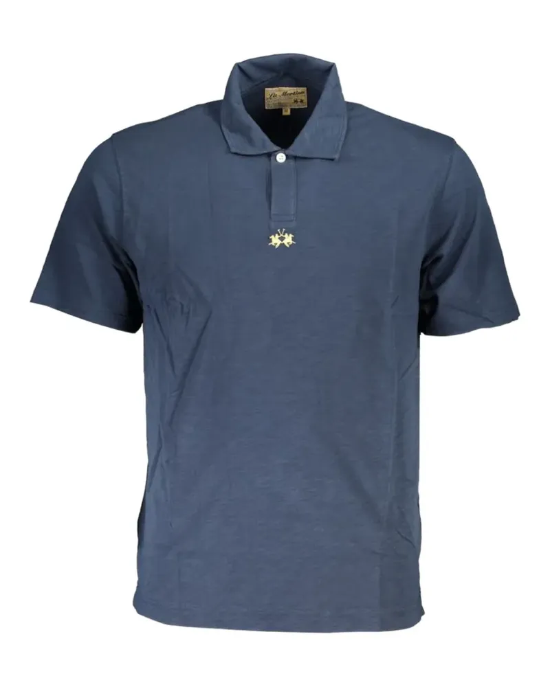 La Martina logo-embroidered cotton polo shirt - Blau Blau