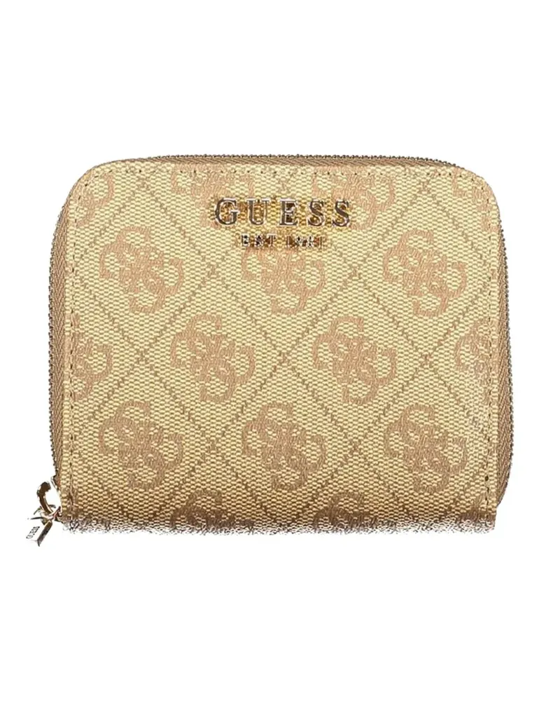 Guess monogram-print logo-plaque wallet - Nude Nude