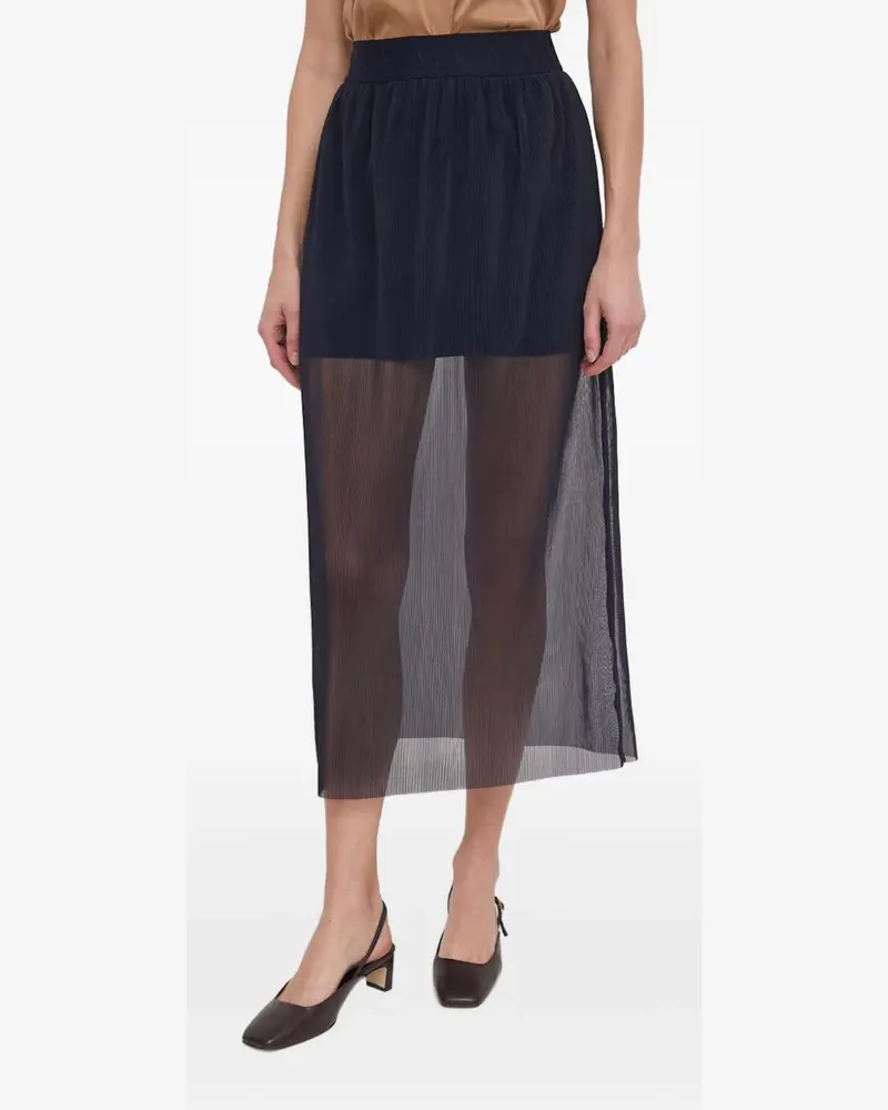 Armani Exchange overlayed midi straight skirt - Blau Blau