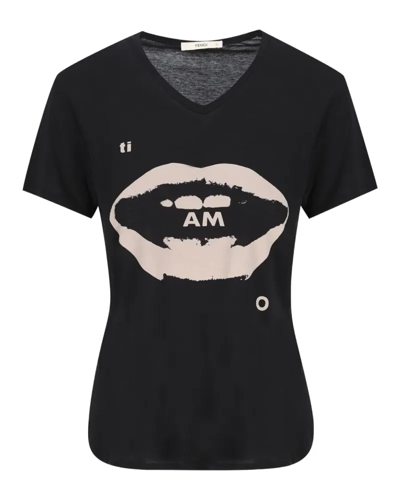 Fendi Ti Amo T-Shirt - Schwarz Schwarz