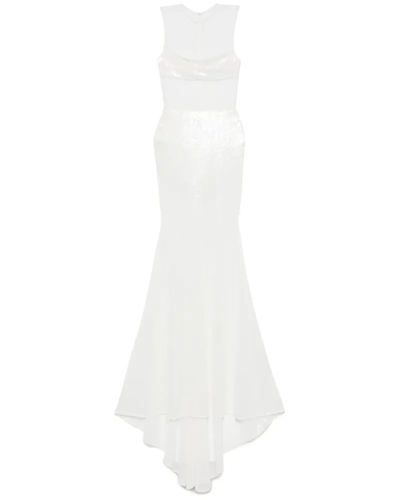 Alex Perry Abendkleid aus Mesh mit Pailletten - Weiß Weiß
