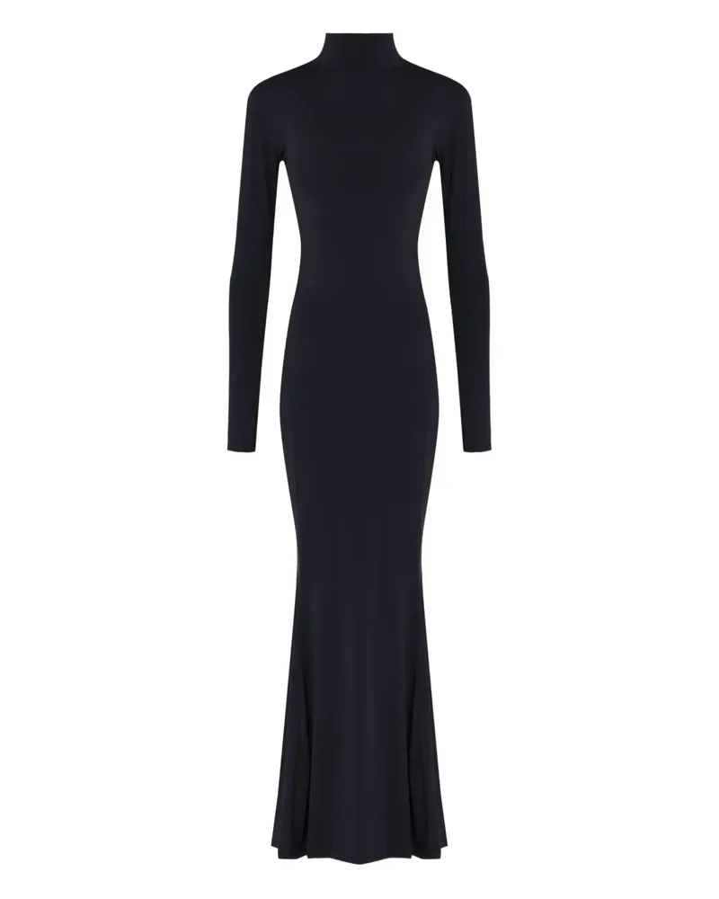 Amir Slama x Astrid Maxikleid mit Stehkragen - Schwarz Schwarz