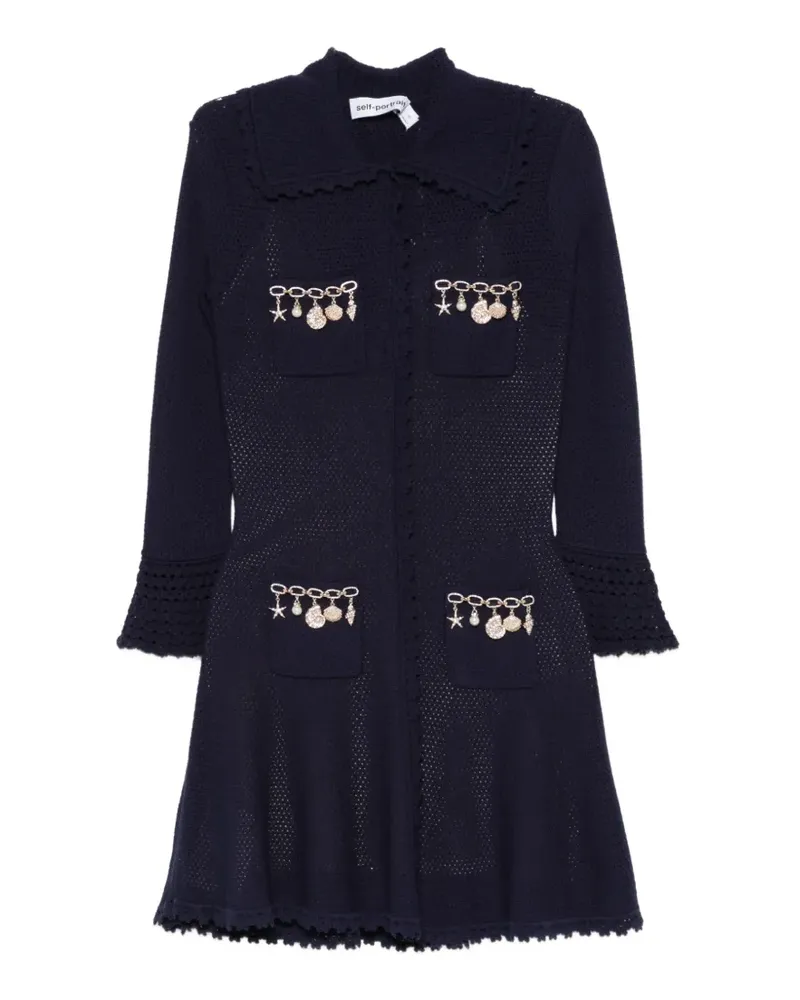 Self-Portrait Minikleid mit Anhängern - Blau Blau