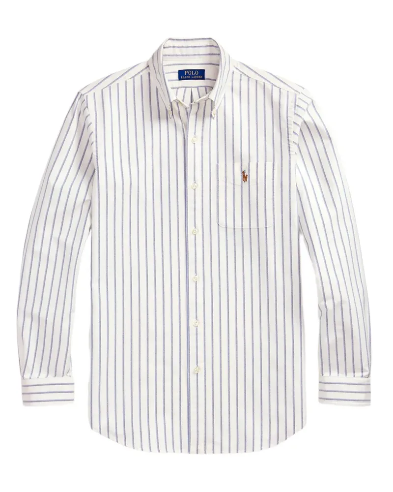Ralph Lauren Gestreiftes Oxford-Hemd - Weiß Weiß
