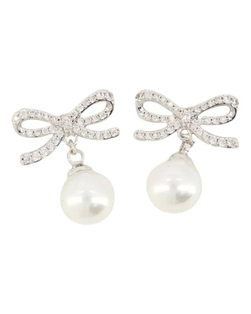 Self-Portrait bow-detail earrings - Silber Silber