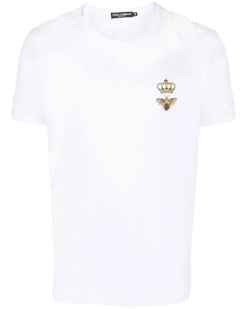 Dolce & Gabbana Besticktes T-Shirt - Weiß Weiß