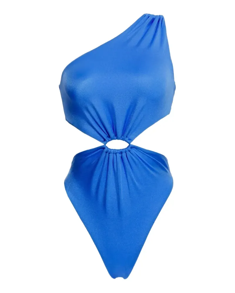 AGUA BENDITA Bloom One-Shoulder-Badeanzug mit Ring - Blau Blau