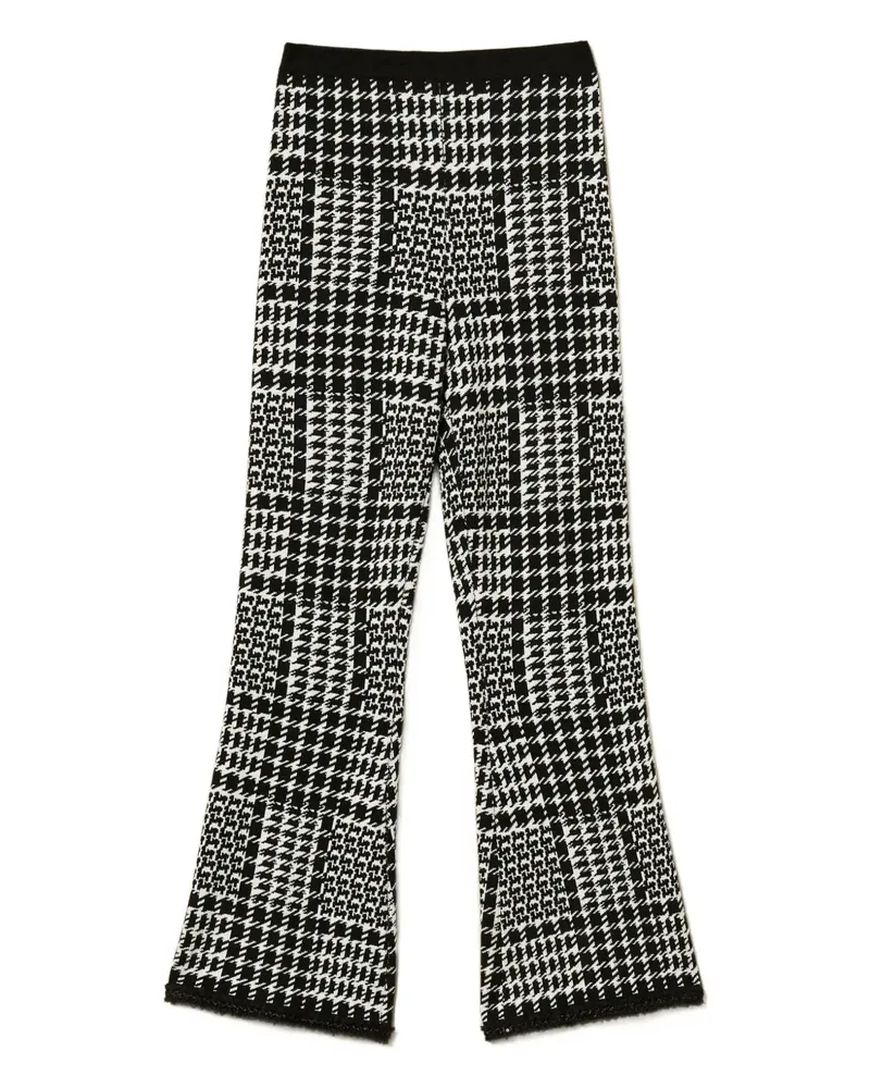 Twin-Set Karierte Strickhose - Schwarz Schwarz