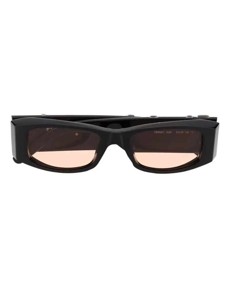 Palm Angels logo-plaque rectangle-frame sunglasses - Schwarz Schwarz