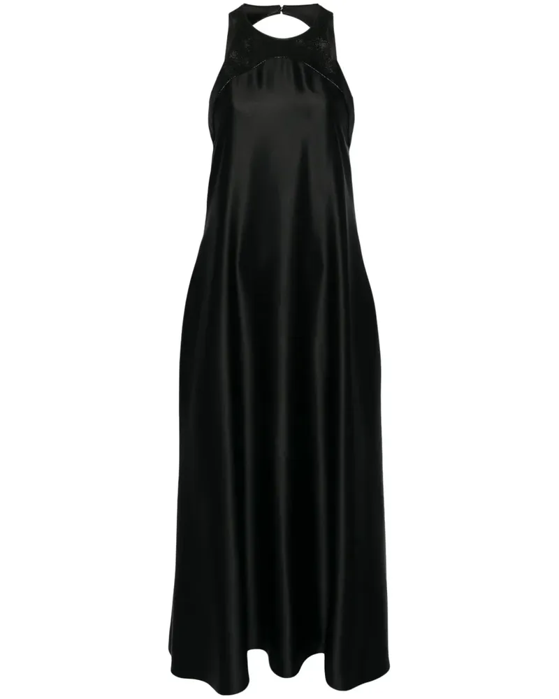 Giorgio Armani Rückenfreies Midikleid aus Seide - Schwarz Schwarz