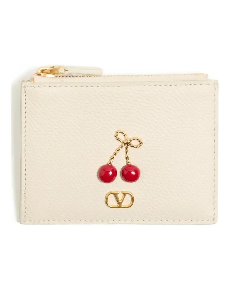 Valentino Garavani Cherryfic Kartenetui aus strukturiertem Leder - Nude Nude