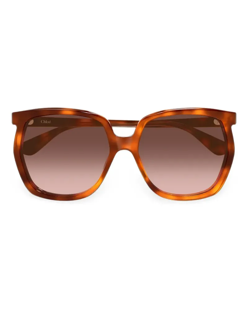 Chloé Eckige Sonnenbrille in Schildpattoptik - Braun Braun