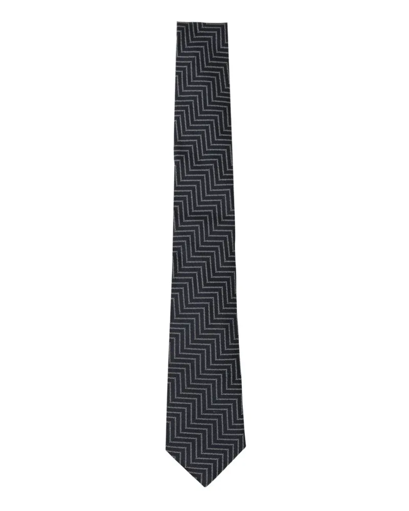 Giorgio Armani Seidenkrawatte mit Print - Blau Blau