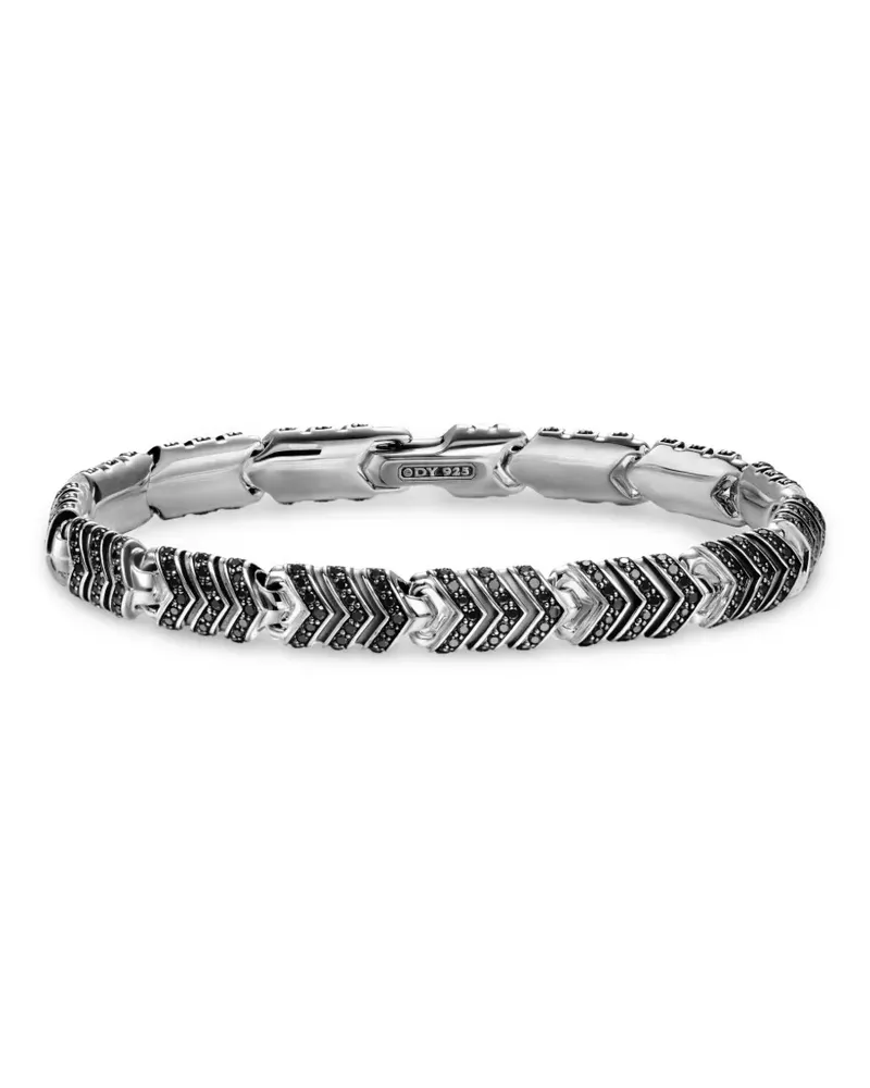 David Yurman Chevron Armband aus Sterlingsilber mit Diamanten Silber