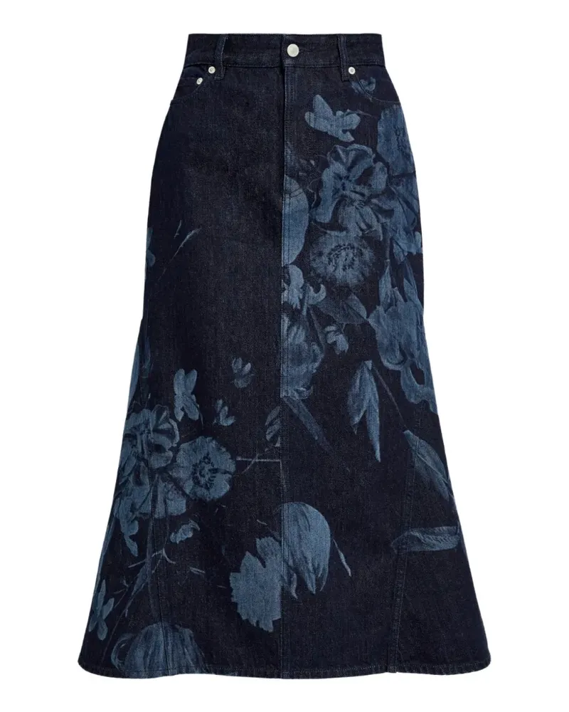 Erdem Midirock mit Print - Blau Blau