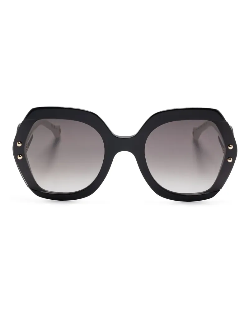 Carolina Herrera New York Sonnenbrille mit Oversized-Gestell - Schwarz Schwarz
