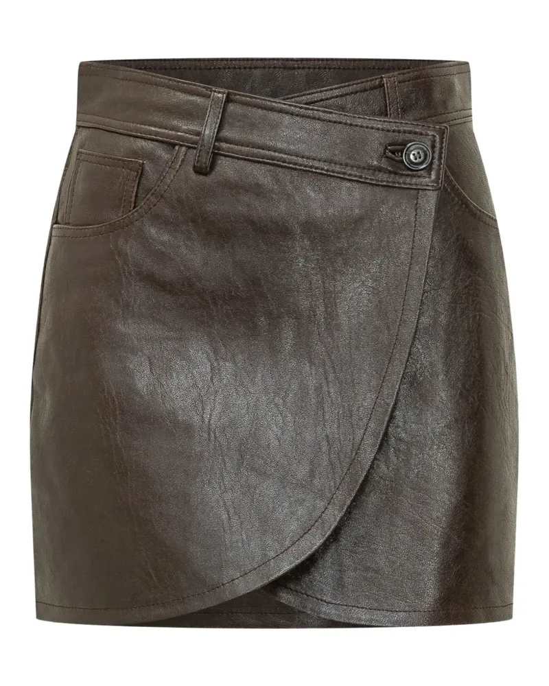 ba&sh Bango wrap-style A-line short skirt - Braun Braun