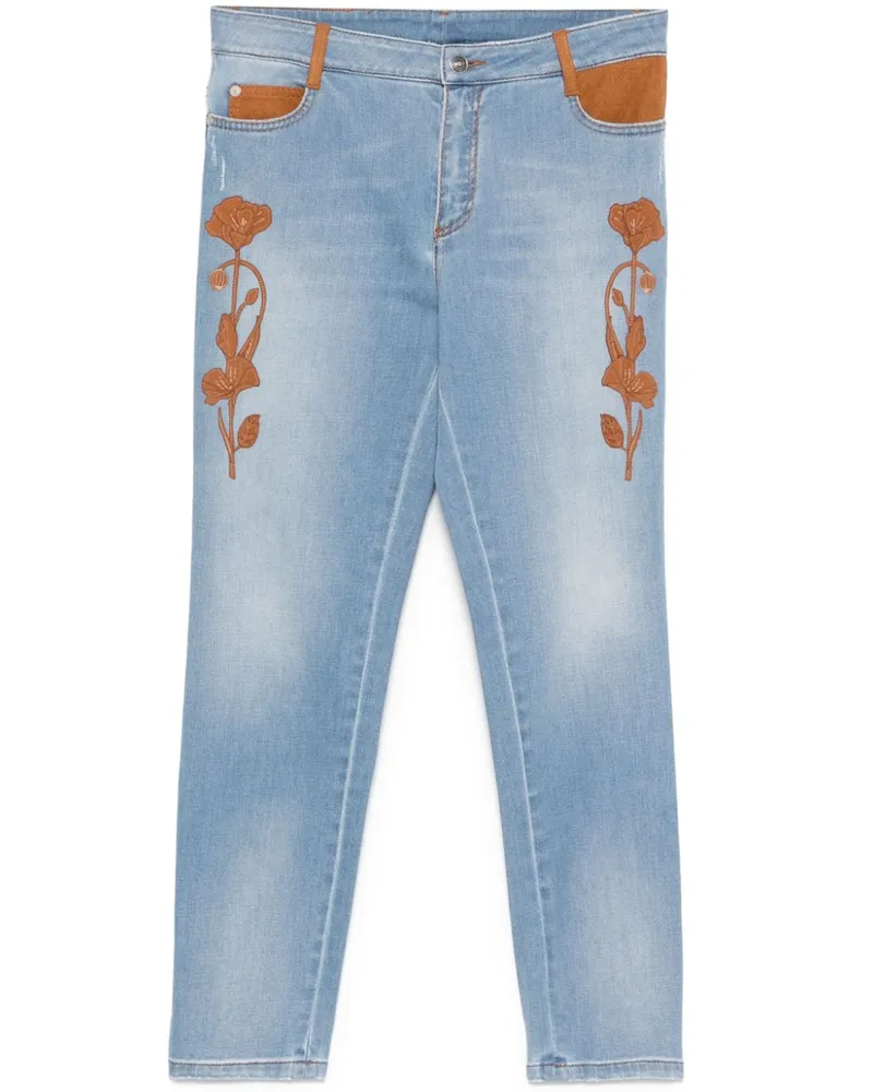 Ermanno Scervino Jeans mit Blumendetail - Blau Blau