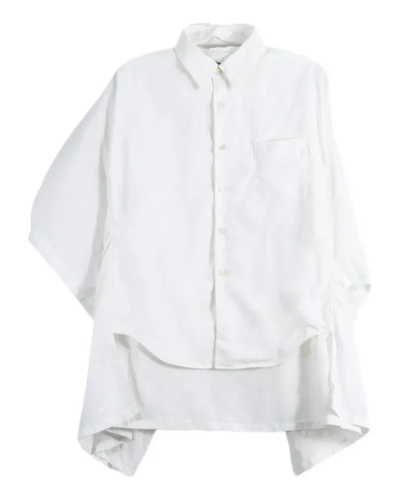 Comme des Garçons Floral shoulder asymmetric layered shirt - Weiß Weiß
