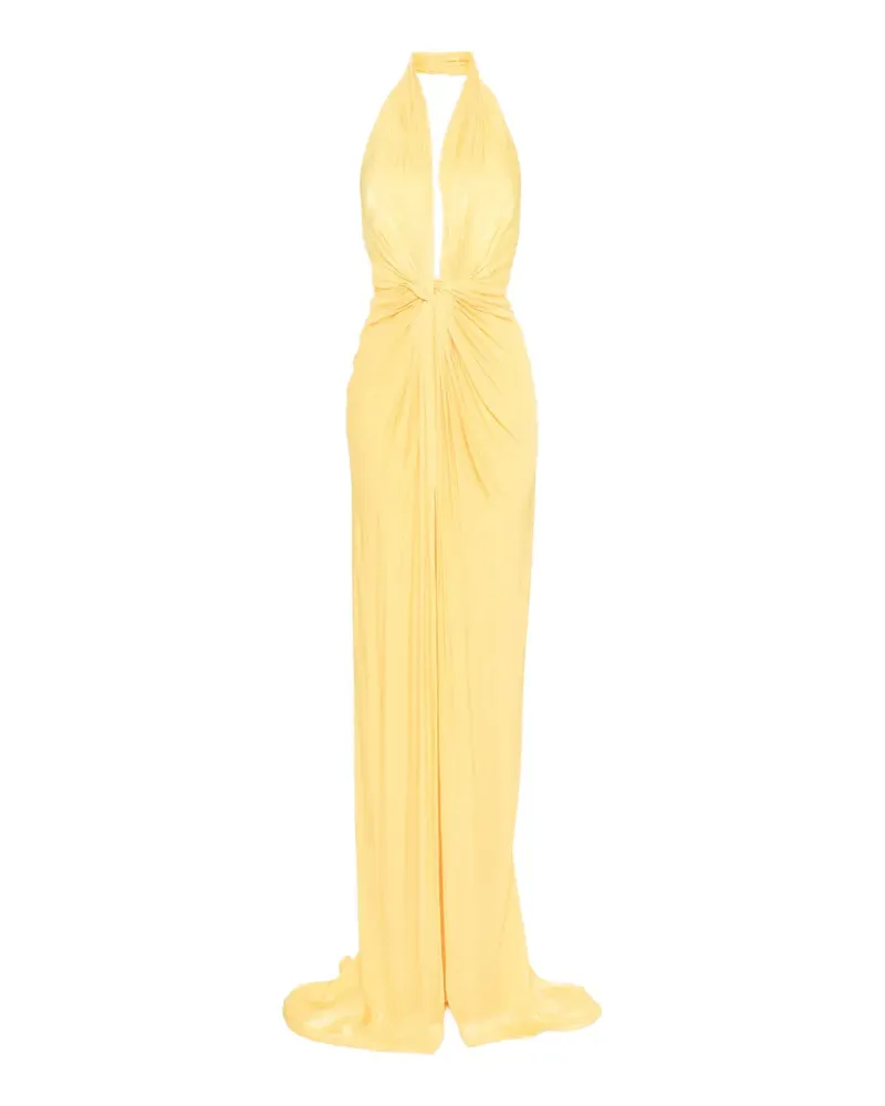 COSTARELLOS halterneck maxi dress - Gelb Gelb
