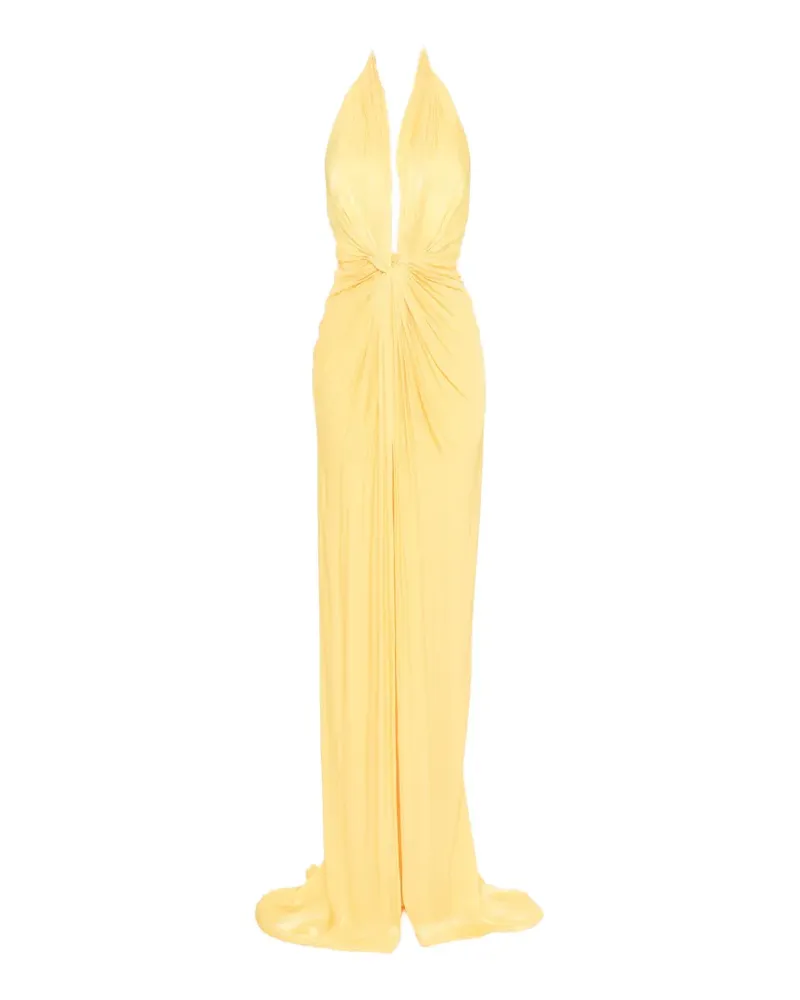 COSTARELLOS halterneck maxi dress - Gelb Gelb