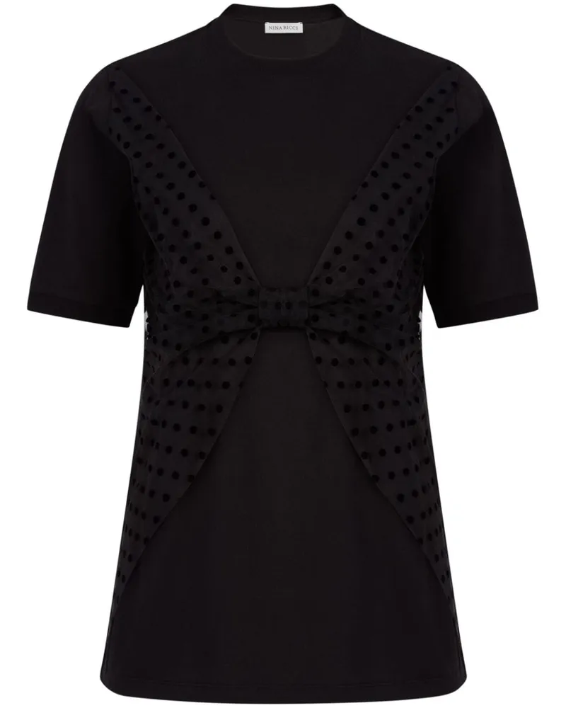 Nina Ricci T-Shirt mit Schleifendetail - Schwarz Schwarz