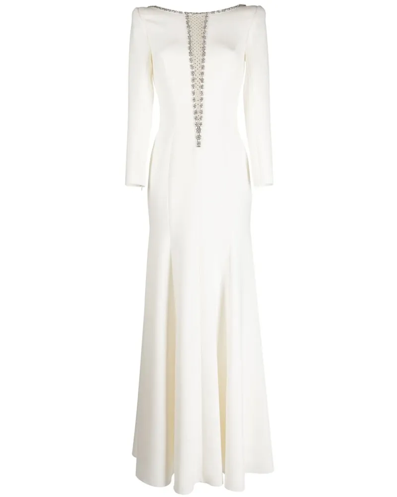 Jenny Packham Kristallverziertes Kleid Weiß