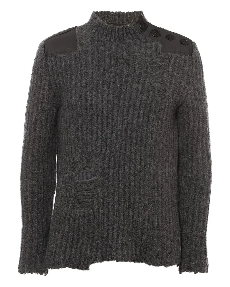 Stella McCartney Gerippter Pullover im Distressed-Look - Grau Grau