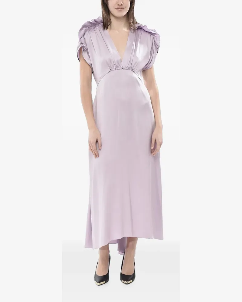 Victoria Beckham ruffled satin midi dress - Violett Violett
