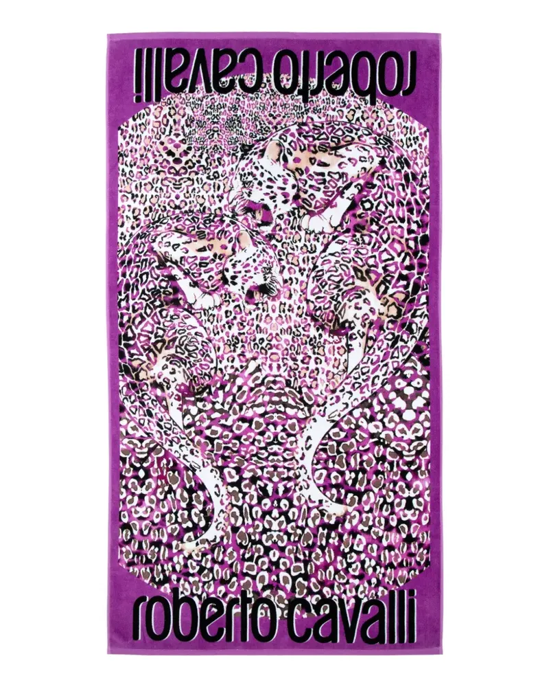 Roberto Cavalli Home Leo Camouflage Badetuch - Violett Violett