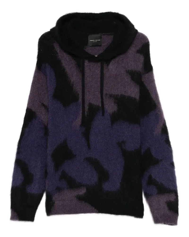 Roberto Collina Gemusterter Hoodie - Schwarz Schwarz