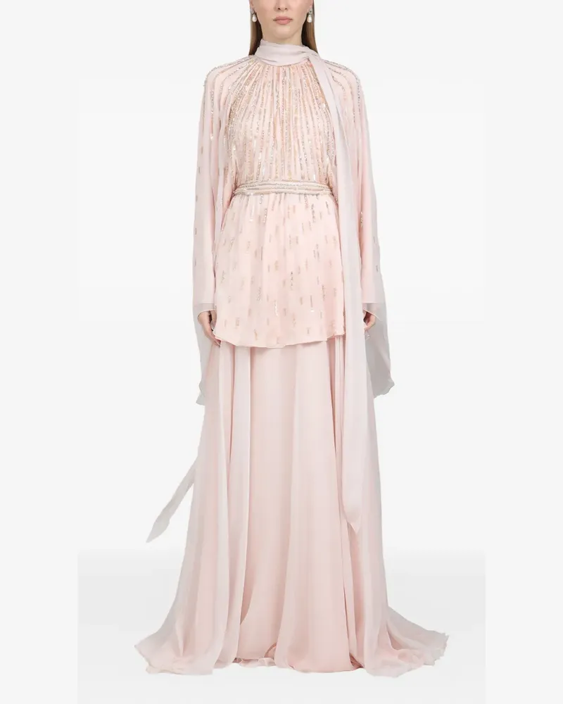 Dina Melwani beaded-embellishment maxi dress - Rosa Rosa